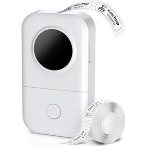 Draagbare handheld draadloze labelmaker printer smartphone thermisch klein oplaadbaar(White)