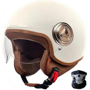 3/4 Retro Motorhelm, Scooterhelm Met Vizier, ECE Goedgekeurde Retro Jethelm Voor Heren En Dames, Bromfiets, Motorfiets Voor Vespa, ATV, Bromfiets 8