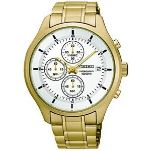 Seiko Heren chronograaf quartz horloge met roestvrij stalen band SKS544P1, Goud, armband