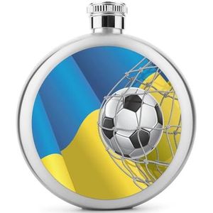 Voetbal Doel En Oekraïne Vlag Heupfles 5oz Lekvrije Drank Fles Roestvrij Staal Wijnfles Voor Bruiloft Party Geschenken