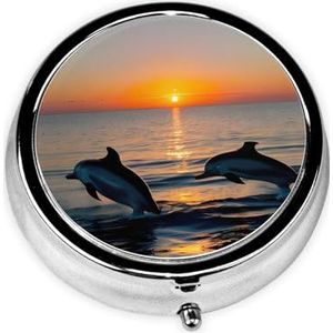 Ronde pillendoos draagbare medicijndoos voor reizen pillendoos, past zakken portefeuilles