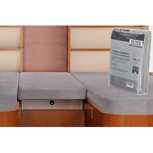 Brandsseller Hoeslaken van 3 voor caravan, camper, achterbed, hoeslaken, camping, 70 x 190 cm, 85 x 210 cm (2x) en 35 x 130 cm, 50 x 145 cm (1x), grijs