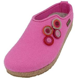 HAFLINGER Grizzly Kanon vilten pantoffel, huisschoen, vilten klomp, kurk, roze, 45 EU