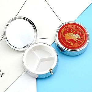 Pillendoosje pillendoosje voor vrouwen, wekelijkse pillenorganizer met 3 compartimenten, dierenriem, rat, kleine pillendoos, pillendoos, draagbare vitaminehouderdozen voor op reis, medicijnorganizer