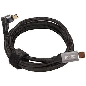 90 Graden USB C-kabel 4K 60Hz PD100W Type C 3.1 Gen2 USB C Snellaadsnoer voor Steam Deck VR Office Compatibel met 4K 60Hz HD-projectiescherm (150cm)