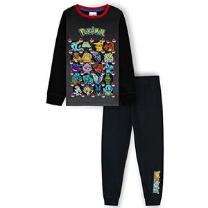 Pokemon Pyjama voor Kinderen, Pikachu Jongens Pyjama Set, Pokemon Geschenken (7-8 Jaar, Zwart)