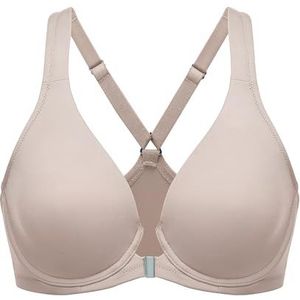 DELIMIRA Women's Front Closure Racerback Naadloze Beugel Ongevoerde Plunge Full Coverage Bra Zeemist 80F