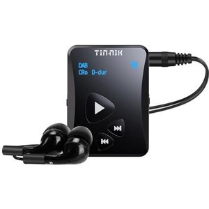 Tin-Nik DAB-398S Persoonlijke draagbare DAB/DAB+/FM-radio, Pocket Digital RDS FM-miniradio met oplaadbare batterij, oortelefoons, OLED-display voor sport, hardlopen, wandelen, joggen of fietsen