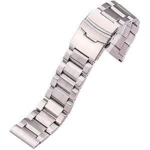 Zwart Roestvrij Stalen Horloge Band Armband 18 20 22 24 Mm Massief Roestvrij Staal Zilver Goud Horlogebanden Riem Accessoires (Color : Silver, Size : 20mm)