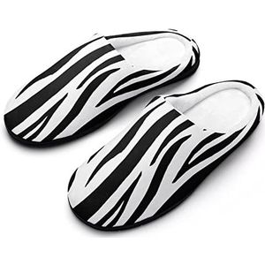 Zebra Skin Wild Animal Spots Dames Katoenen Slippers Memory Foam Antislip Huisschoenen Indoor Outdoor