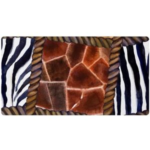 VAPOKF Luipaard zebra tijger giraffe huid patch keuken mat, antislip wasbaar keuken vloer tapijt, absorberende keuken mat loper tapijt voor keuken, hal, wasruimte