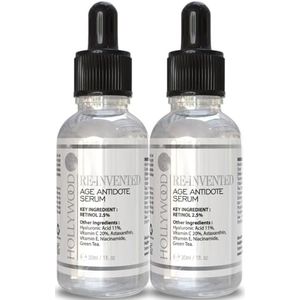 2.5% Retinol serum–4x STRONGER than regular anti-aging and acne treatments. With 11% Hyaluronic Acid and 20% Vitamin C, highest strength. 30ml (2 Bottles)