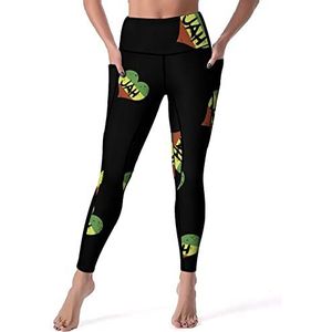 Love Jah Reggae Music Yogabroek voor dames, hoge taille, buikcontrole, workout, hardlopen, leggings, XL