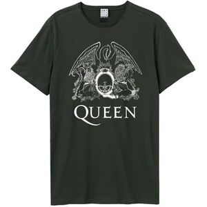 Amplified Line Art Crest T-Shirt Queen Volwassenen Unisex (S) (Carbon)
