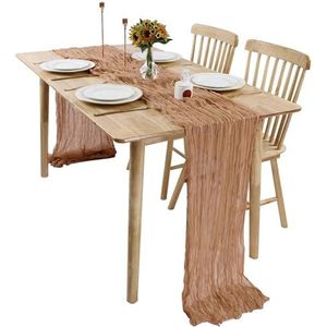 BDWMZKX Table runners Boho Forest Gauze Wedding Table Runner, Seasonal Fabric Kitchen Dining Holiday Table Decor For Home Party Indoor 90×180 Cm 90x300 Cm-camel-90 * 180