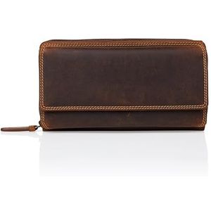 VISCONTI Lederen damesportemonnee Rainbow meerkleurig XL Purse (RB78), Oil Tan, Classic