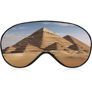 Slaapmasker, oogmasker voor dames en heren, oogmaskers voor slaap, piramide uit het oude Egypte, bedrukt, voor reizen en slapen, lichtgewicht, verstelbare schouderbanden