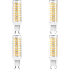 Dimbare LED-lampen 4 stuks LED-lamp 10W equivalent 100W halogeen, 100LED's, 1000LM 3000K warm wit, keramische voet, geschikt for plafondkroonluchters, geen flikkering, niet-dimbaar, 360° stralingshoek