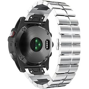 LUGEMA 26mm 22mm Snavel Metalen band Compatibel met Garmin Fenix ​​6 6x Pro/Tactix Delta/Marq Polsband fenix 5x plus 3 HR Armband horlogeband (Color : Silver, Size : 22mm)