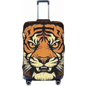 WSOIHFEC Fierce-eyed tijger Print Bagage Cover Elastische Wasbare Koffer Cover Anti-Kras Bagage Case Covers Reizen Koffer Protector Bagage Mouwen Voor 18-32 Inch Bagage, Zwart, XL