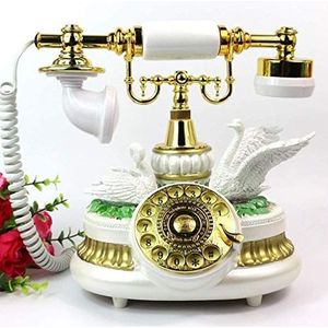 Telefoon Thuis Telefoon Antieke Telefoon Europese Draaitafel Antieke Retro Telefoon Vintage Antieke Vaste lijn (Wit)