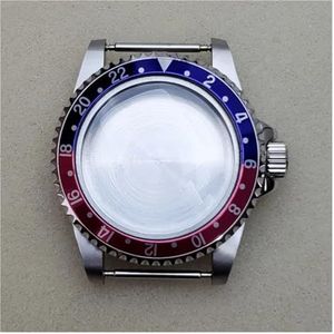 BAMMY 39,5 mm roestvrijstalen horlogekast compatibel for NH35 NH36 mechanisch uurwerk vervanging acryl cover spiegelkasten (Size : Black Blue)