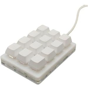 Tityvirnix Toetsenbord Mechanische 12 Toetsen Numpad Backlight Multimedia Gebruiker-Gedefinieerd Toetsenbord Comfortabele Touch Desktop Computer Bruin Bruin Schakelaar