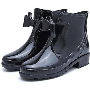 Tuinschoenen for dames, waterdichte regenlaarzen for dames - comfortabel interieur, brede kuitlaarzen for dames - gemakkelijk aan en uit te trekken(Black_39)