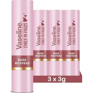 Vaseline x Emily in Paris Nude Nouveau | Hydraterende Lippenbalsem Stick | Limited Edition | (3 Pack Nude Nouveau)