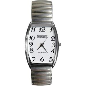 Fako® - Horloge - Rekband - Featurely - 31x44mm - Zilverkleurig - Wit