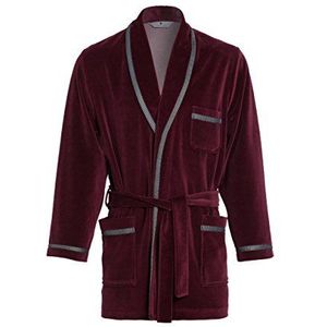 Revise RE-117 korte kamerjas voor heren, ochtendjas, velours/fluweel, Bourgondië rood, S