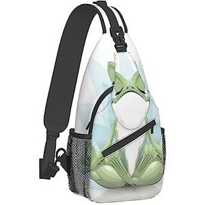 ASEELO Sling Rugzak Borsttas Bijen Zonnebloemen Daisy Rose Bloemen Anti Diefstal Crossbody Schoudertas Dagrugzak Outdoor Sport Reizen Wandelen voor Mannen Vrouwen, Grappige Yoga Kik, Cross chest bag diagonally