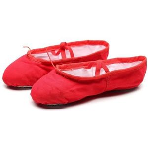 Zwarte balletschoenen meisjes balletschoenen canvas zachte zool ballet dansschoenen kinderen oefenen ballerina schoenen vrouw dansschoenen ballet, Rood, 32 EU