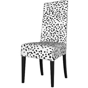 KemEng Zwart-wit Dalmatische Stippen met dierenprint, stoelhoezen, stoelbeschermer, stretch eetkamerstoelhoes, stoelhoes voor stoelen