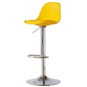 Barkrukken Barstoelen In Hoogte Verstelbare Barkruk PU-leer Stalen Tegenhoogte, Moderne Hoge Kruk Met Voetsteun, 360 ° Draaibare Barstoel Barkruk Stoel Bar Stoelen(Yellow)