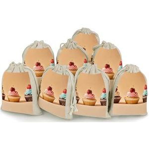 GHBNK Bossen Pocket Cupcakes Kleine Pocket Katoen Trekkoord Zakken Herbruikbare Zakje Tas