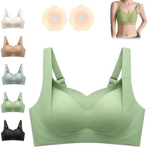 Draadloze Ondersteunende Liftbeha - Volledige Dekking, Naadloze Push-up(1pcs-green,XX-Large)