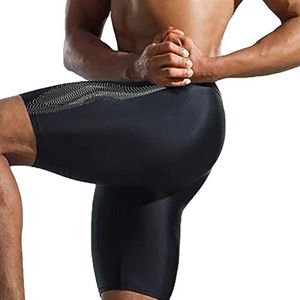 Teksome Sneldrogend badpak voor heren, verstelbare zwemjammers voor jongens, sneldrogend, met lage taille, platte hoek, snel, flexibel, comfortabel, Wit, XXL