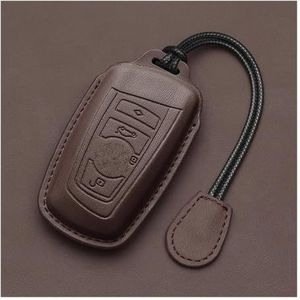 Autosleutel beschermhoes Lederen Autosleutel Case Dezelfde Kleur Interieur Fob Voor BMW 1 3 5 7 Serie F10 F20 F30 G20 G30 F15 F16 G01 G02 G05 G07 X1 X3 X4 X5 X6 Sleutel Shell(A Brown)