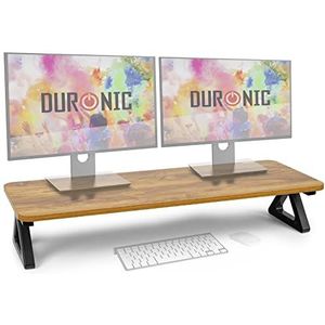 Duronic DM06-2 AW Monitorstandaard Houtkleur | 82 x 30 cm oppervlak | Tot 10kg | 16 cm hoogte | Ergonomische monitorstandaard bureau | Bureaustandaard monitor en laptop | Schermlift LCD LED OLED TV