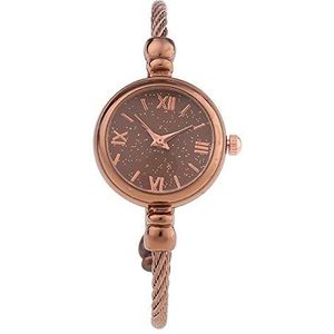 Vrouwen Antieke koperen Bling Bling Strass Sterrenhemel Bangle manchet pols horloge Elegant Alloy Steel Wire band horloges Arabisch Numberals Analog Watch (Size : 1)
