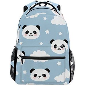Jeansame Rugzak School Tas Laptop Reistassen voor Kids Jongens Meisjes Vrouwen Mannen Vintage Leuke Panda's Zwart Wit