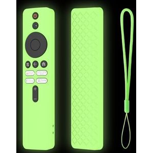Antislip Anti-verloren duurzame siliconen beschermhoes voor Xiaomi Mi TV Box S 2e generatie schokbestendige beschermer shell voor Mi TV Stick Afstandsbediening Vervanging Shell (Luminous Green)