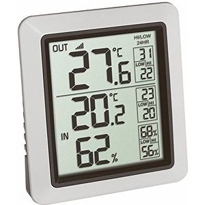 TFA Dostmann Digitales Funk Poolthermometer Palma, 30.3067.10, für Schwimmbad/Teich/Pool/Eisbad/Whirlpool, inkl Innenthermometer, Max-Min Werte, 60m Reichweite, 70 x 23 x 98 mm, anthrazit