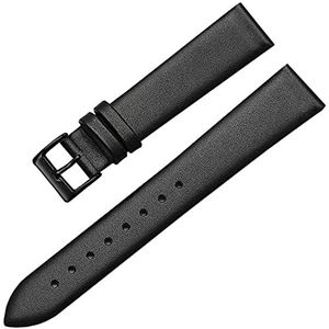 Chlikeyi Horlogebandje van het fijnste echt leer, 12 mm tot 22 mm., Zwart 8, 14 mm, strepen