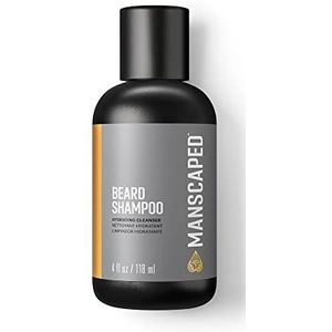 MANSCAPED® Baardshampoo, hydraterende reiniger met etherische oliën van eucalyptus, rozemarijn, lavendel, hydraterende baardwas voor haar en huid (118 ml)