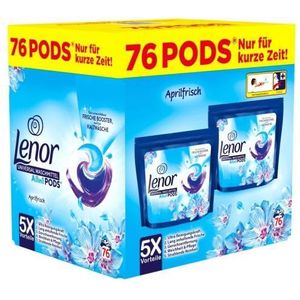 Lenor Universeel wasmiddel Allin1 Pods Aprilfris 76 wasladingen, hygiënische dieptereiniging en langdurige frisheid