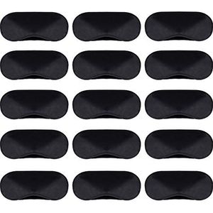 15 stuks oogmasker, zachte oogschaduw met neuspad en verstelbare riem, voor op reis, slaap, zwart
