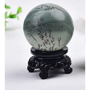 Natuurlijk kristal natuursteen jade bal gepolijst bol masserende bal Reiki steen woondecoratie prachtige souvenirs geschenken MBDXMZEIK (kleur: jade bal, maat: 200-300 g)
