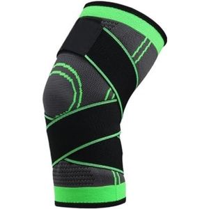 Knieondersteuning, Kniecompressiemouw Met Riemen For De Knieën Tijdens Het Werken Met Gewichtheffen Kniebandages(Grün,3XL)
